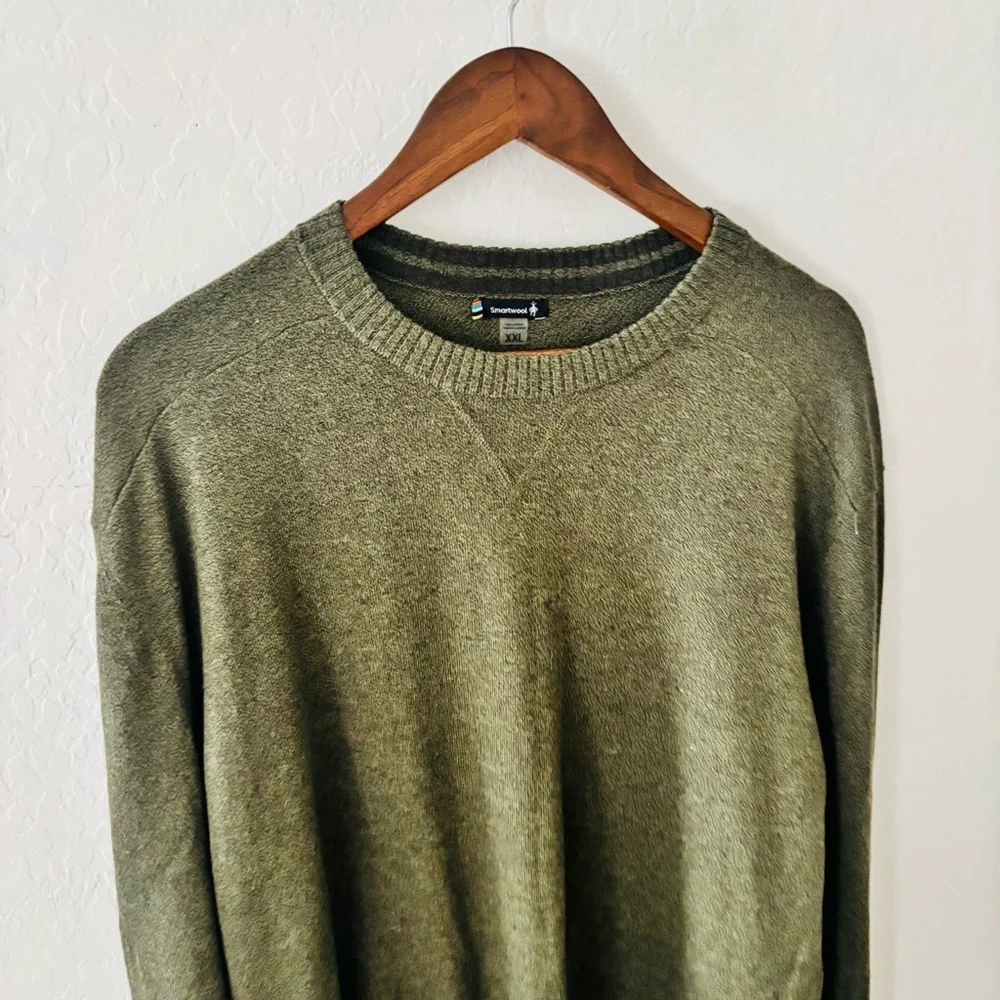 Smartwool Men’s Crewneck Sweater Size XXL Green Wool Blend‎ Lightweight Knit